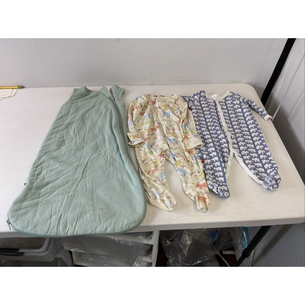 Lot of 3 Pieces 0-3 Month Magnetic Me Kyte Roller Rabbit Pajamas Sleep sac